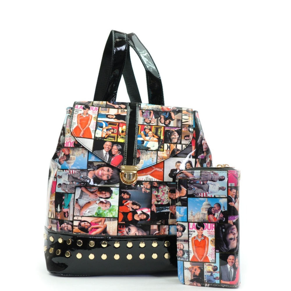 Michelle Obama Backpack With Matching Wallet
